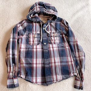 Holister Hooded button Down Cotton Shirt - M